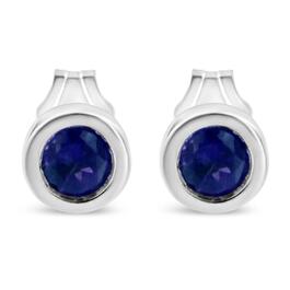 Haus of Brilliance Sterling Silver & Blue Sapphire Stud Earrings