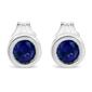 Haus of Brilliance Sterling Silver & Blue Sapphire Stud Earrings - image 1