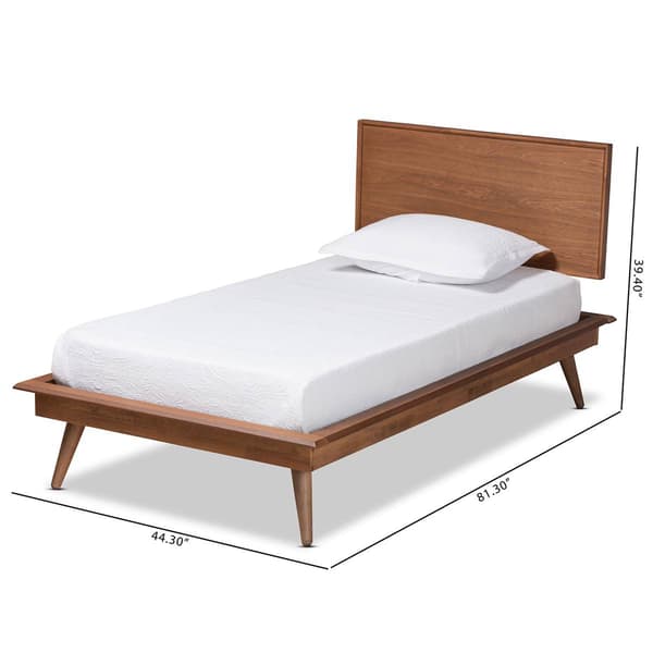 Baxton Studio Karine Walnut Brown Finished Wood Platform Bed
