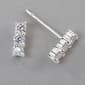 Marsala Sterling Silver Clear CZ Bar Post Earrings - image 1