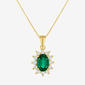 Nova Star(R) 1/4ctw. Lab Grown Diamond & Emerald Halo Pendant - image 1
