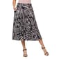 Womens 24/7 Comfort Apparel Black Geometric Pocket Midi Skirt - image 2