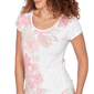 Petite Hearts of Palm Bloom Service Cap Sleeve Floral Blouse - image 5