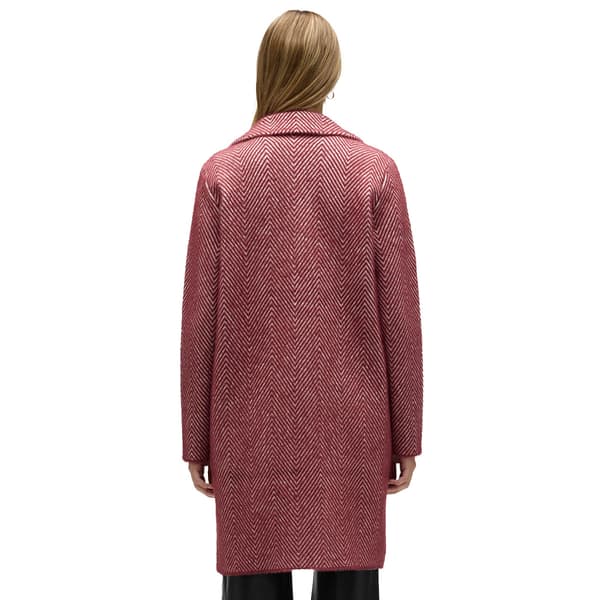 Womens NVLT Single Breasted Chevron Coatigan - Maroon