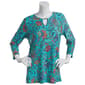 Petite Emily Daniels 3/4 Sleeve Bar Neck Foil Tunic - image 1