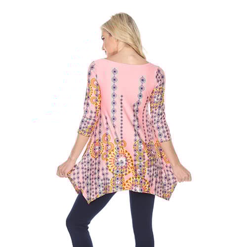 Womens White Mark Rella Tunic with Bell Sleeves