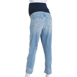 Womens Harper Grey Maternity Over The Belly Destructed Jeans