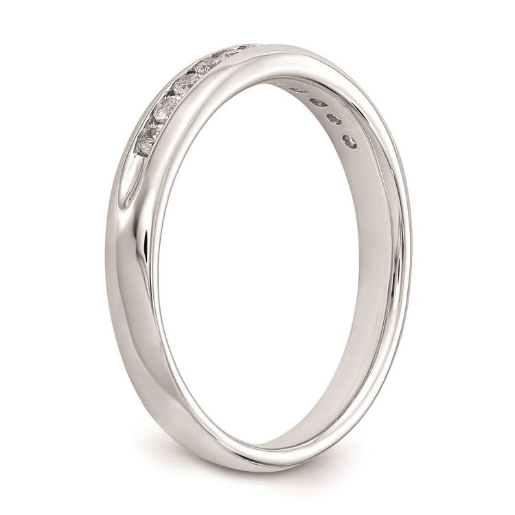 Pure Fire 14kt. White Gold Lab Grown 11-Stone Channel Band