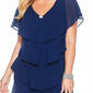 Plus Size SLNY Short Sleeve Jewel Neck Tier Empire Waist Dress - image 3