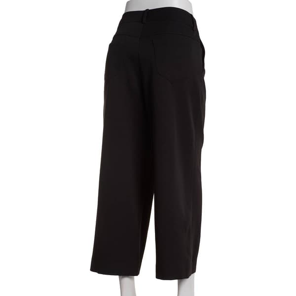 Womens Nicole Miller Solid Wide Leg Casual Pants