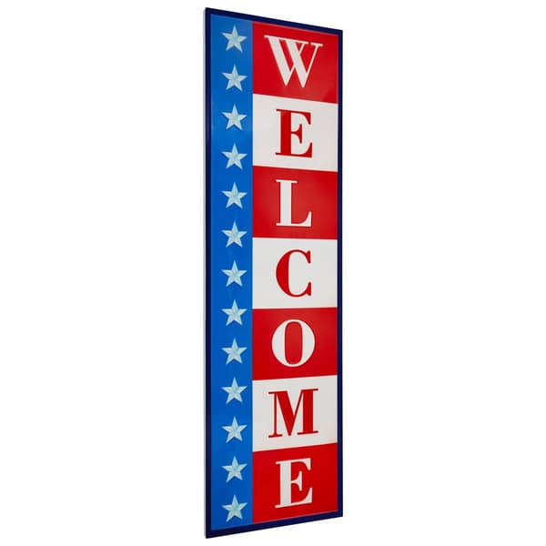Northlight Seasonal Americana "Welcome" Metal Porch Board Sign