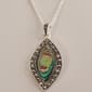 Marsala Marcasite Paua Pendant Necklace - image 1