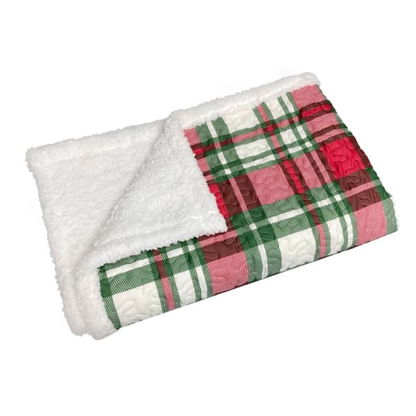 Harper Lane Carol Plaid Sherpa Throw