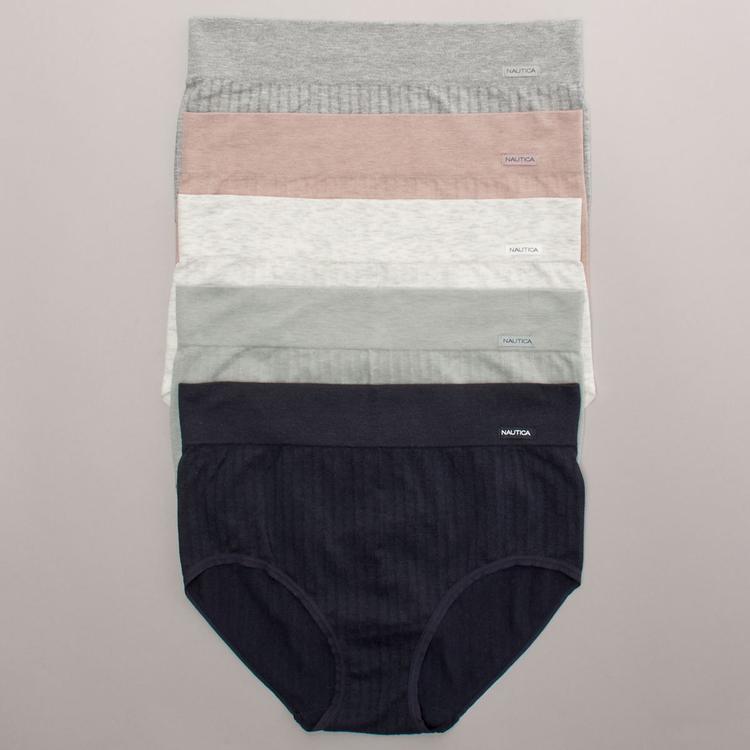 Womens Nautica 5pk. Ribbed Brief Panties - NT5835-5PKAB