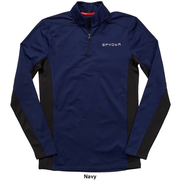 Mens Spyder Long Sleeve 1/4 Zip Color Block Jersey Tee
