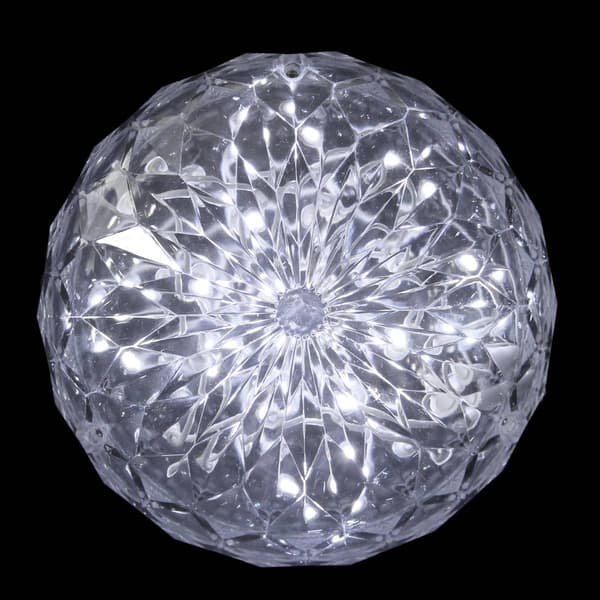 Northlight Seasonal Clear LED Hanging Crystal Sphere Decor