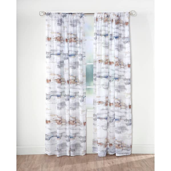 Nebula Print Crushed Voile Rod Pocket Curtain Panels