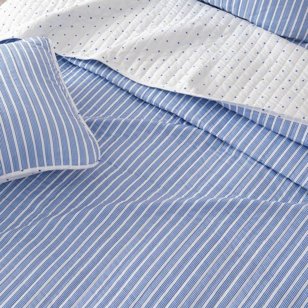 FreshFolds Marcie 3pc. Reversible Tiny Stripes Quilt Set