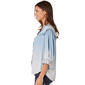 Plus Size Democracy Elbow Sleeve Ruffle Edge Casual Button Down - image 2
