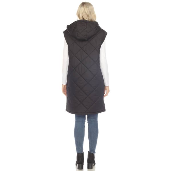 Womens White Mark Diamond Quilted Hooded Puffer Vest