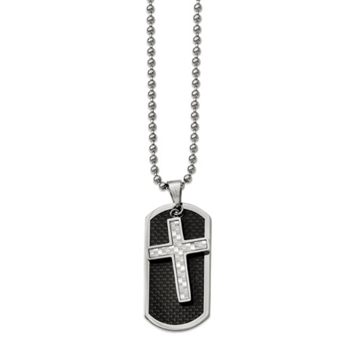 Mens Gentlemen's Classics(tm) 2pc. Dog Tag & Cross Necklace