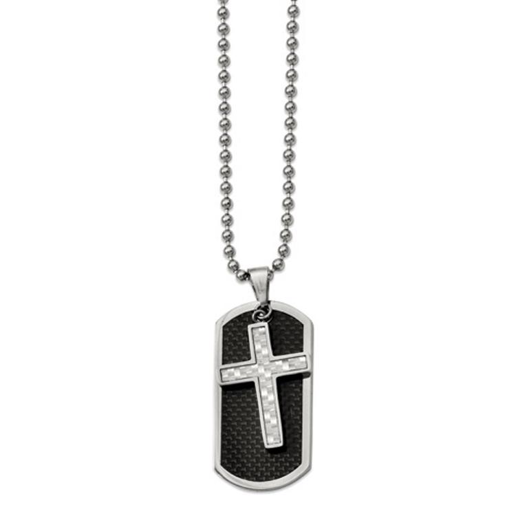 Mens Gentlemen's Classics(tm) 2pc. Dog Tag & Cross Necklace