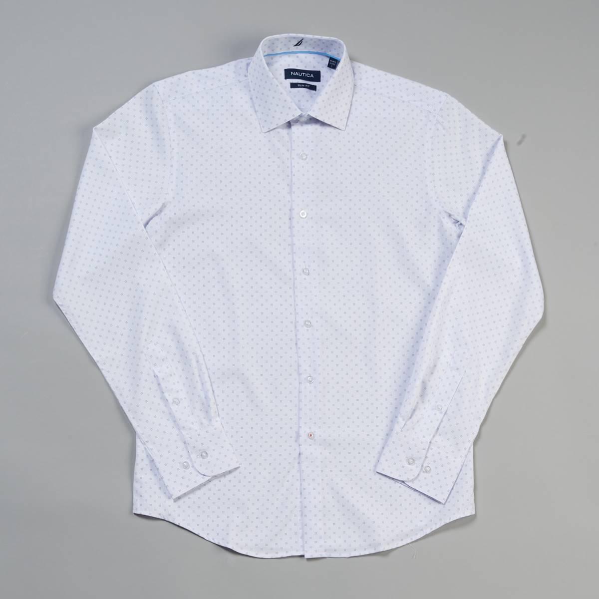 Mens Nautica Slim Fit Printed Dress Shirt
