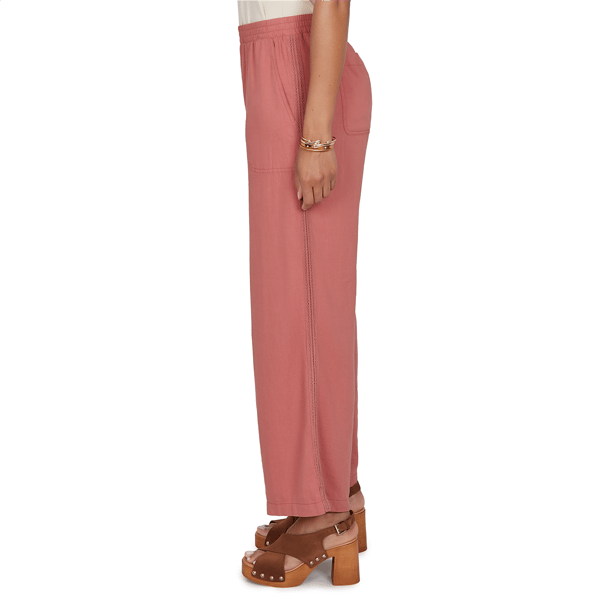 Womens Ruby Rd. Sedona Escape Lace Trim Pull On Wide Leg Pants