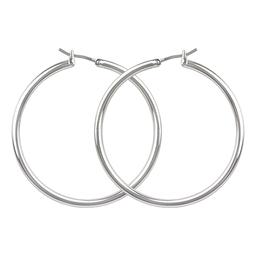 Roman Silver-Tone Large Thin Hoop Earrings