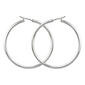 Roman Silver-Tone Large Thin Hoop Earrings - image 1