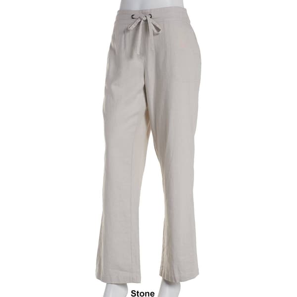 Womens Per Se Solid Linen Beach Pants