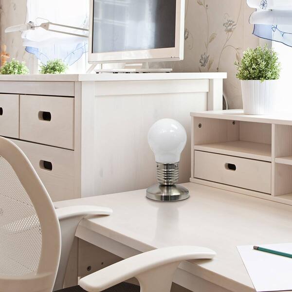 Simple Designs Edison Style Minimalist Idea Bulb Touch Desk Lamp