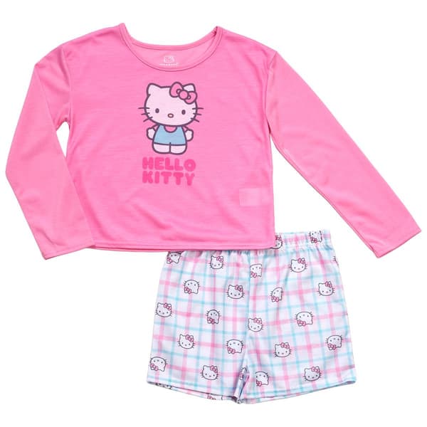 Girls (7-16) Hello Kitty 2pc. Long Sleeve Top & Shorts Pajama Set - image 