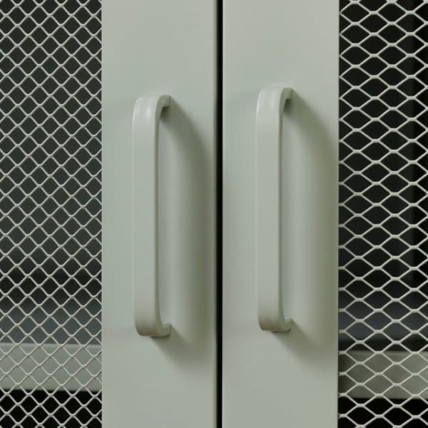 South Shore Crea Sage Green Metal Mesh 2-Door Accent Cabinet