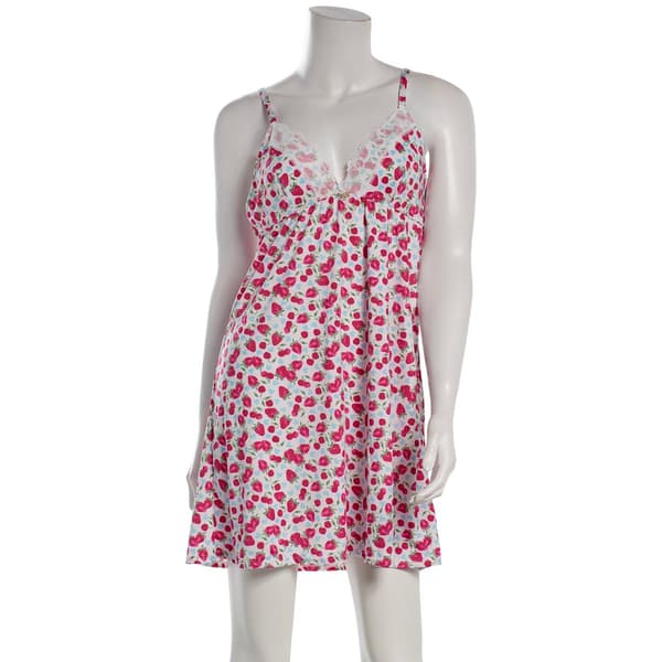 Womens Jessica Simpson Tight Fruit Cami Chemise w/Lace Trim