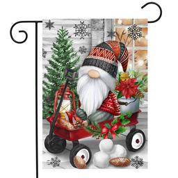 Briarwood Lane Wagon Gnome Garden Flag