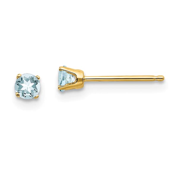Gemstone Classics&#40;tm&#41; 3mm. Aquamarine Stud Earrings - image 