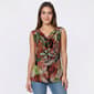 Womens Kasper Sleeveless Cowl Neck Tropical Leaf Blouse - image 1