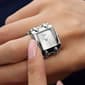 Womens Guess Silver-Tone Sunray Dial Ring Watch - GW1025L1 - image 5