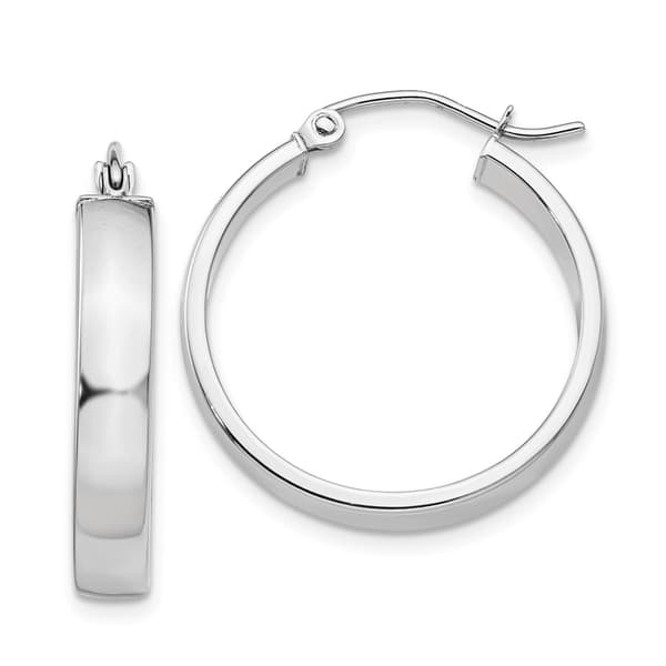 Gold Classics&#40;tm&#41; 14kt. White Gold 22mm Polished Hoop Earrings - image 