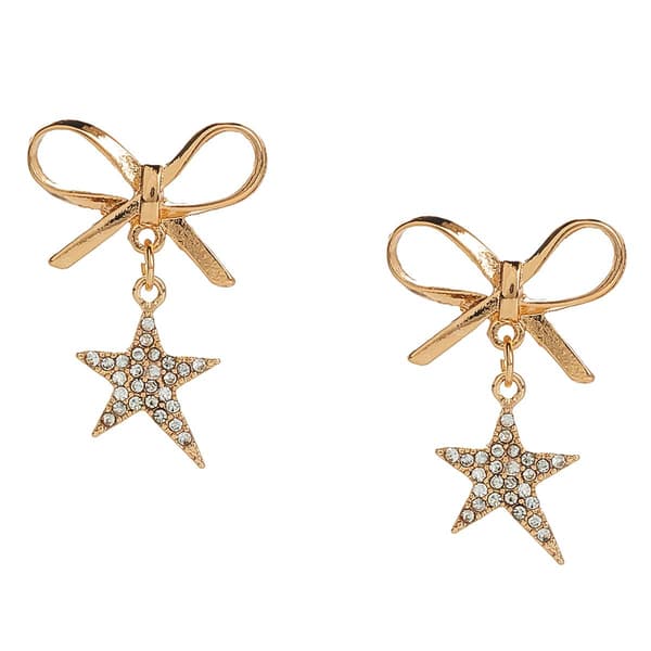 Ashley Bow Stud Earrings with Star Dangle