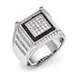 Mens Sterling Silver Black & White Ring - image 1