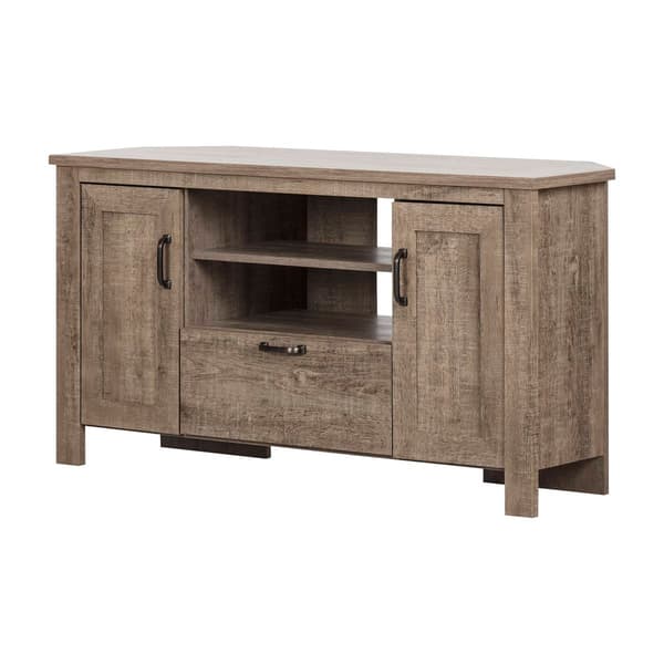 South Shore Lionel Weathered Oak Corner TV Stand - image 