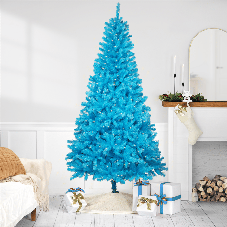 Northlight 7ft. Pre-Lit Sky Blue Artificial Pine Christmas Tree