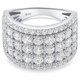 Nova Star® Sterling Silver Lab Grown Diamond Wave Ring
