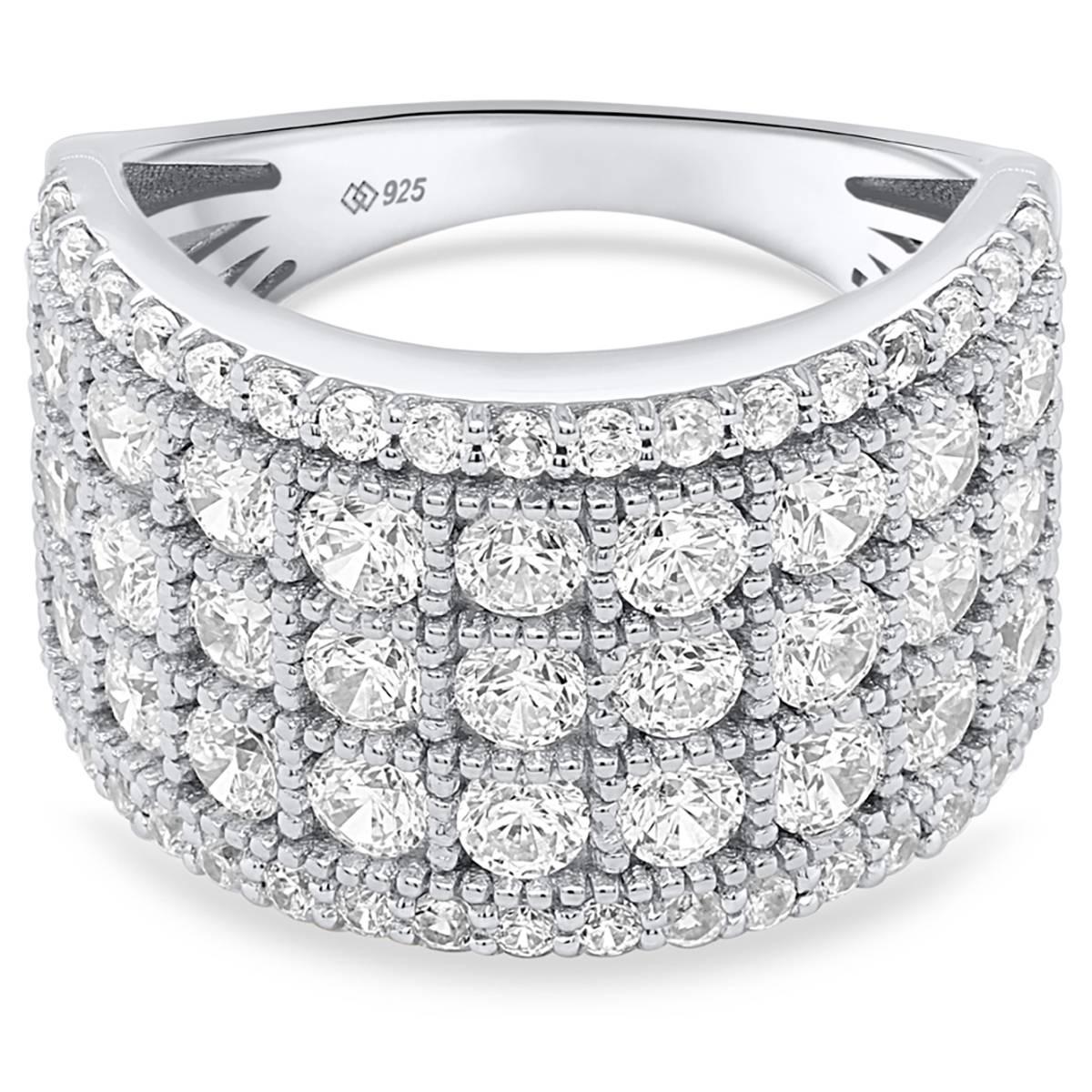 Nova Star® Sterling Silver Lab Grown Diamond Wave Ring