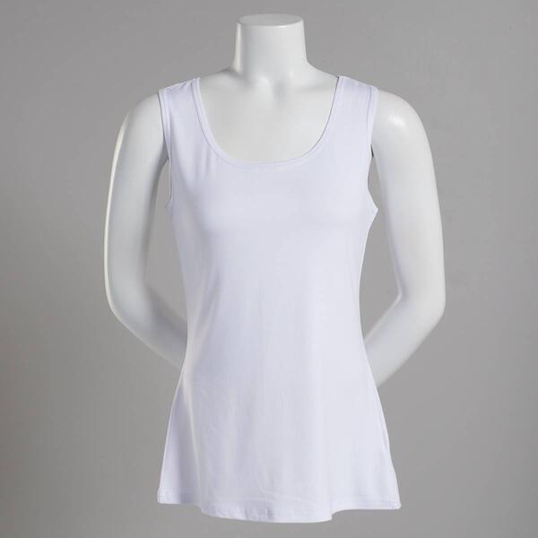 Womens Runway Ready Solid White Milky Tank Top - image 