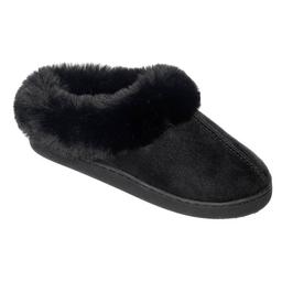 Womens Cuddl Duds(R) Faux Fur Collar Microsuede Clog Slippers