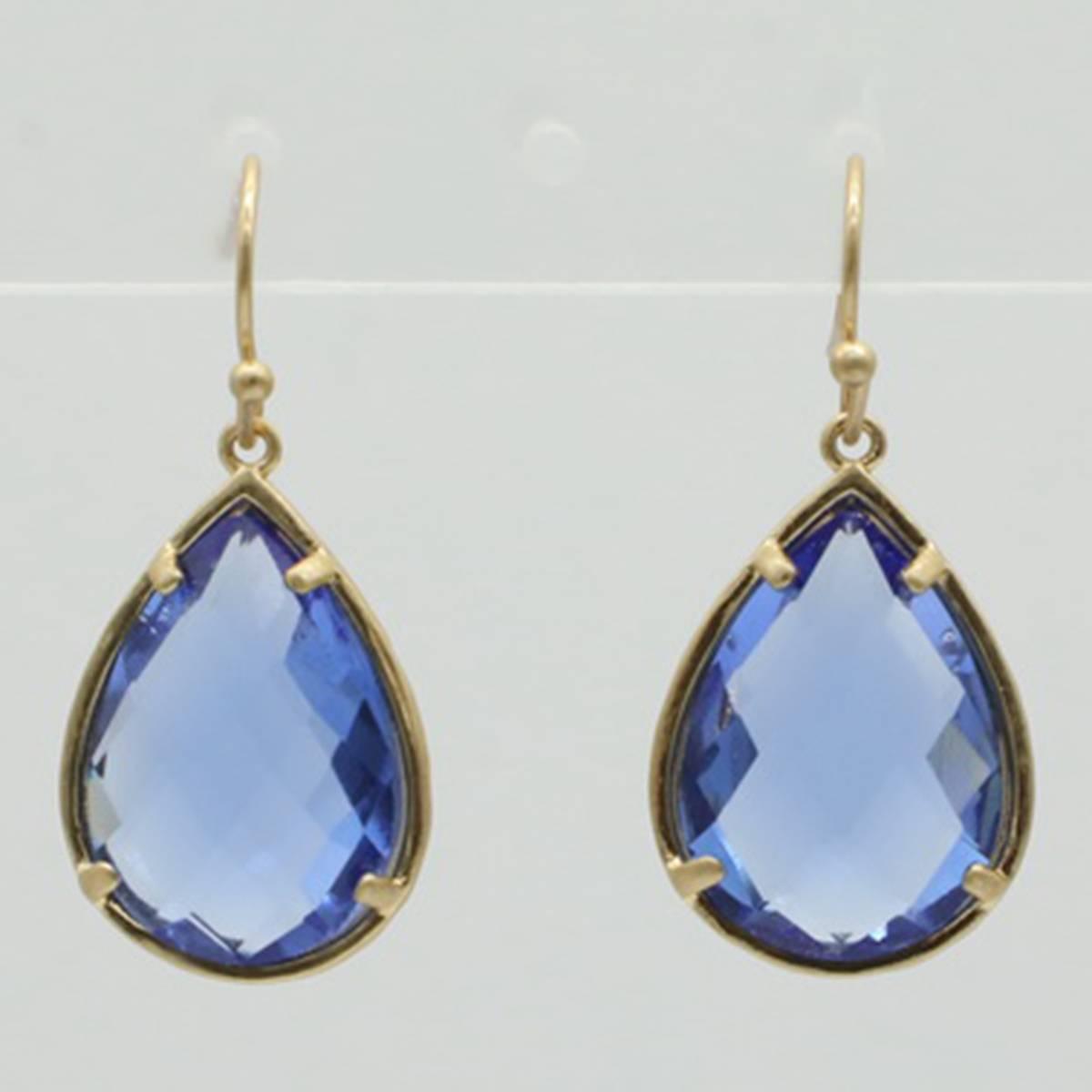Ashley Cooper(tm) Blue Teardrop Crystal Earrings