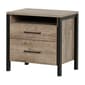 South Shore 2-Drawer Nightstand-Weathered Oak - image 1